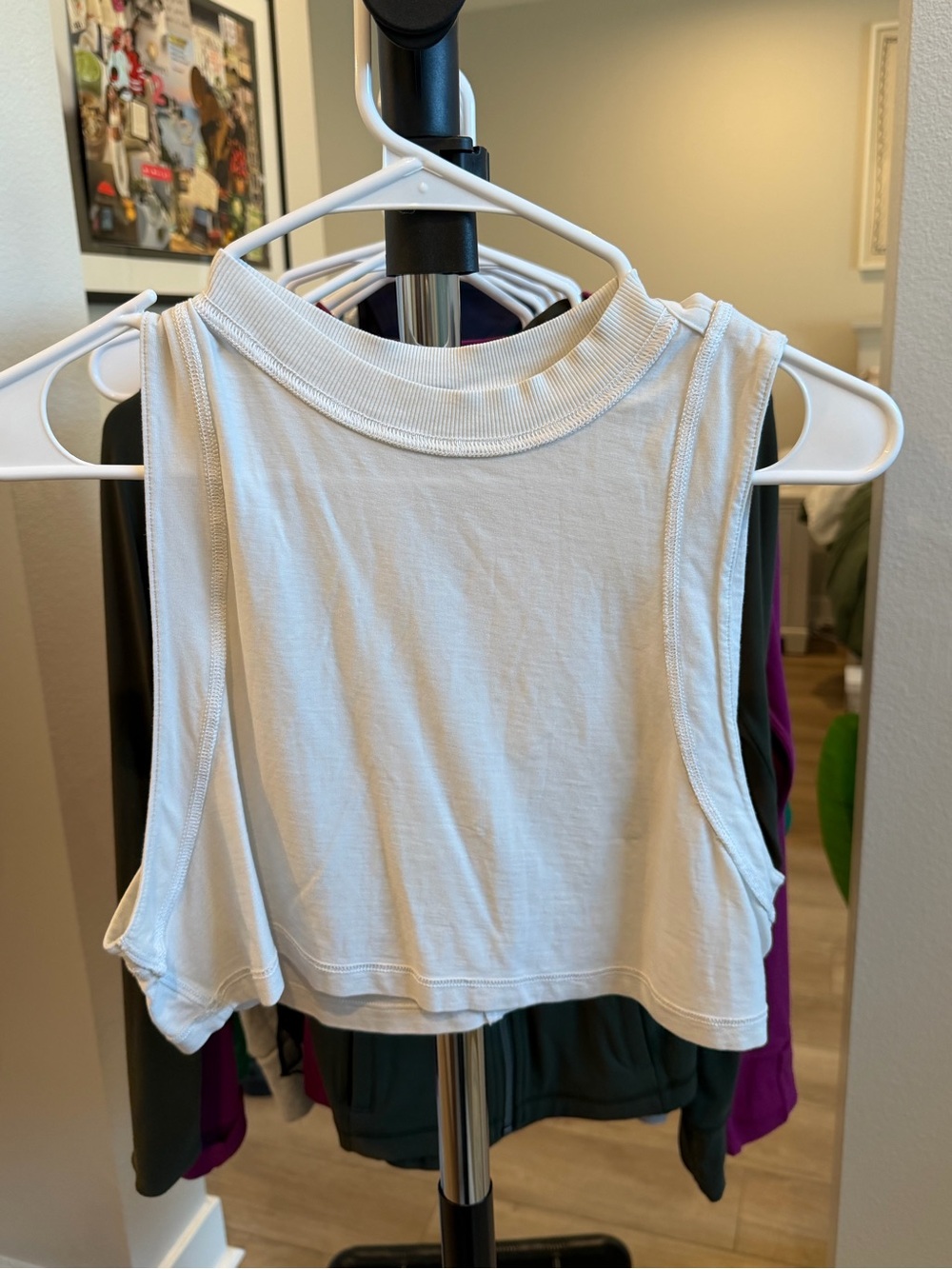 lululemon athletica Cream Sleeveless Crop Tank